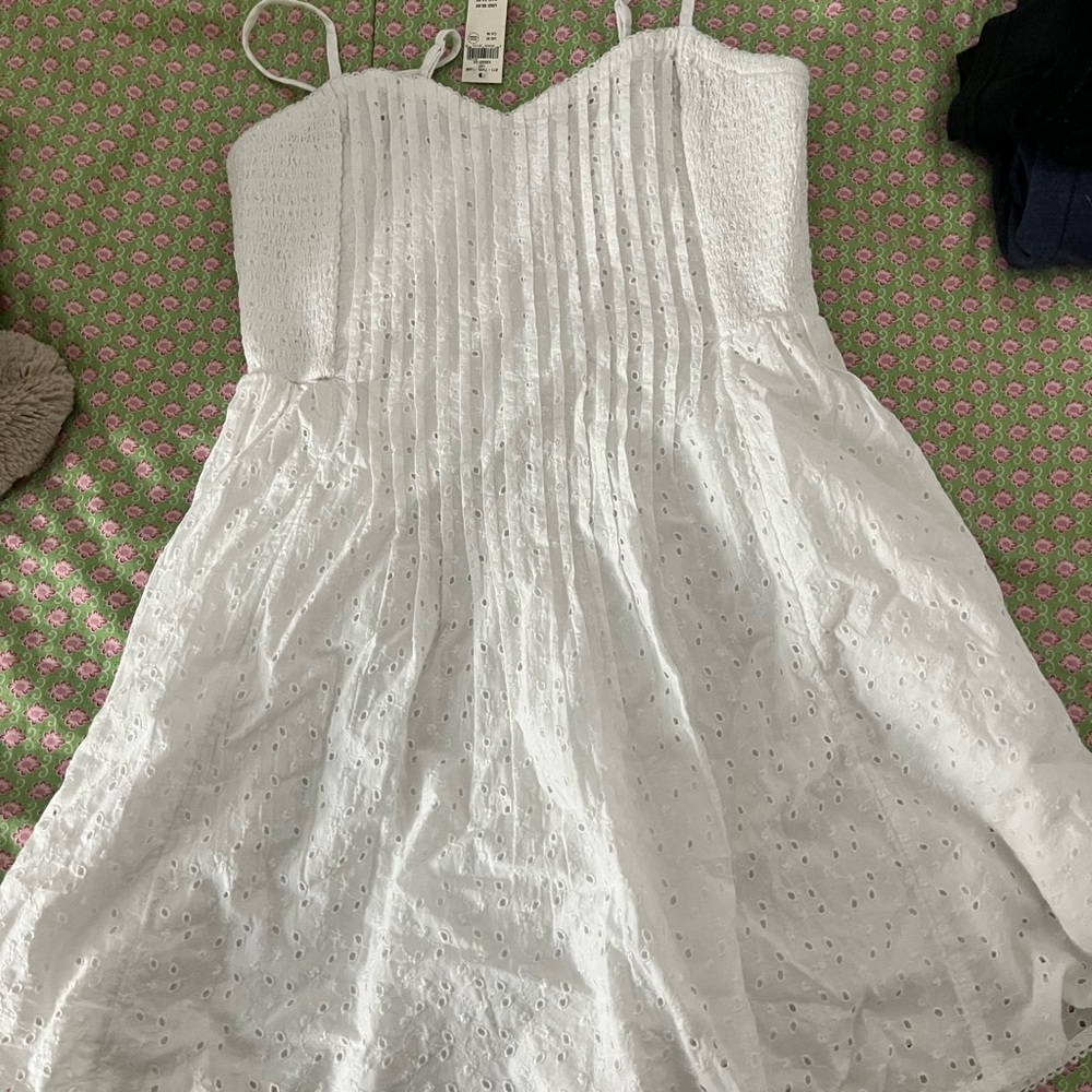 Aerie White Eyelet Midi Dress